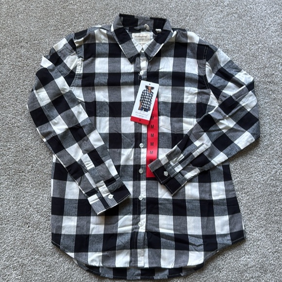 NWT Weatherproof soft lightweight black and white button down flannel shirt - Picture 4 of 4